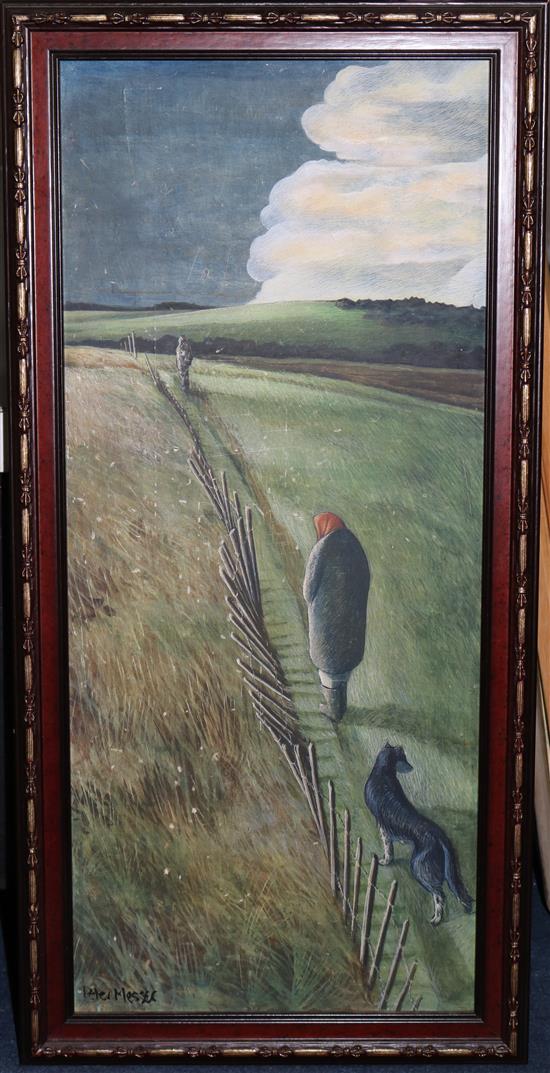 Peter Messer (1954-) The Bright Cloud (Lamport Bottom) 23.5 x 10in.